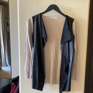 Zara Layered Black and Cream Sweater